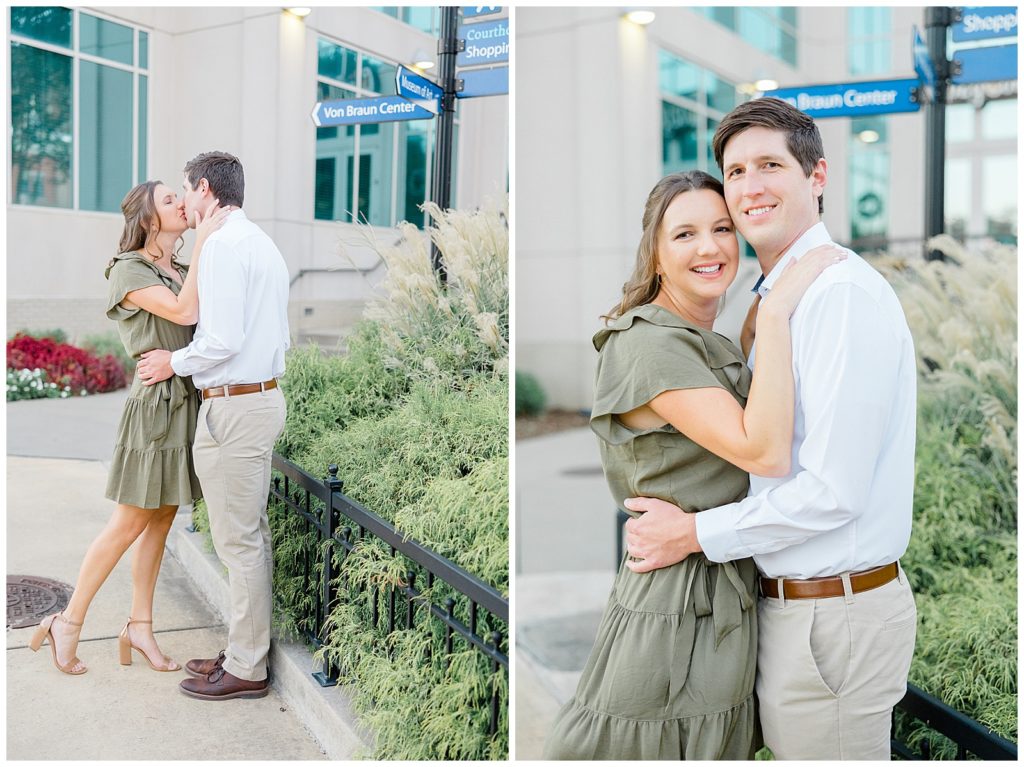 engagement photo in downtown huntsville