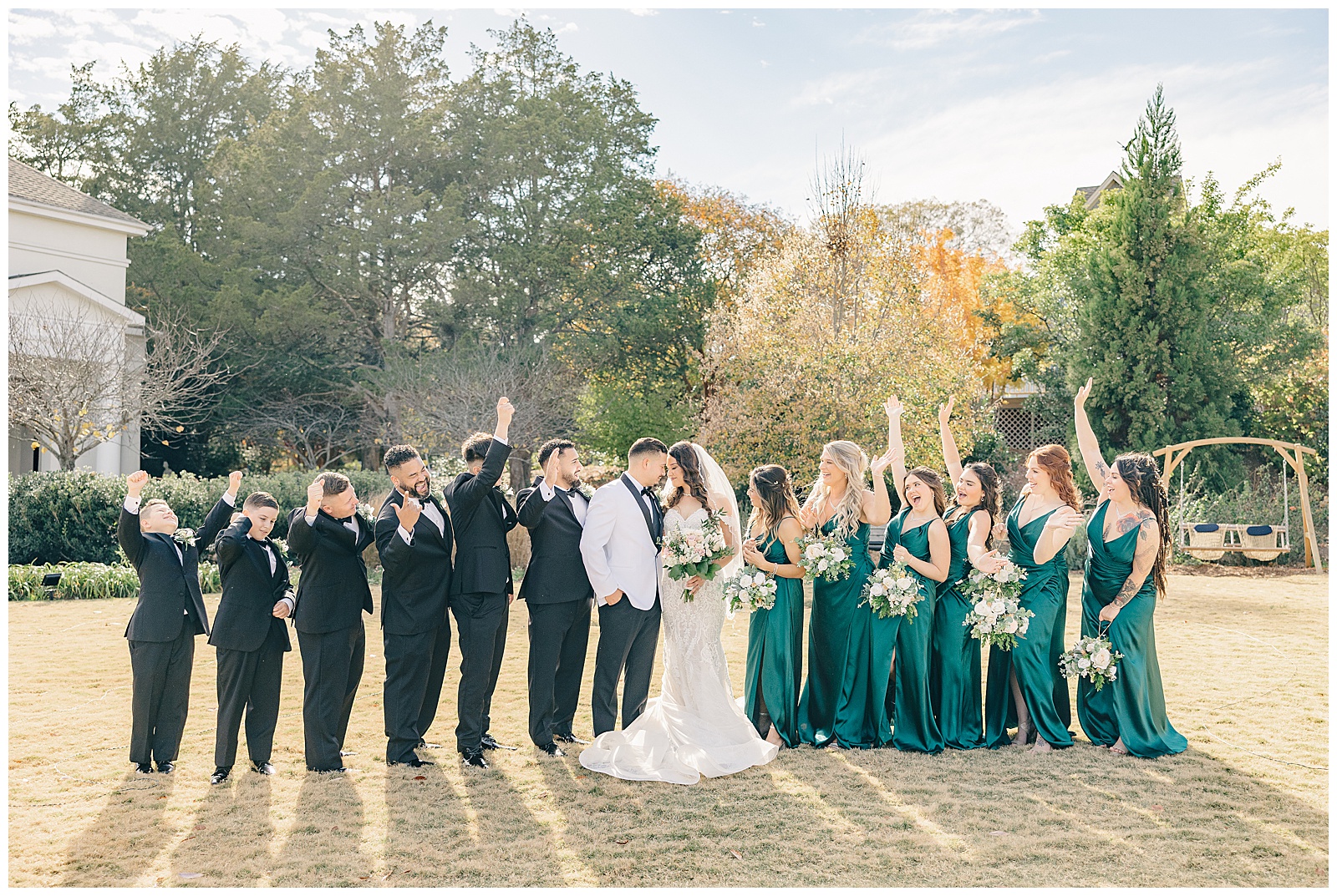 wedding party at huntsville botanical gardens