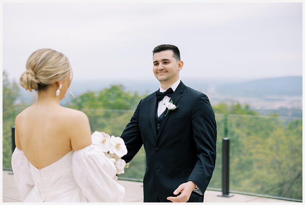 first look burritt on the mountain wedding